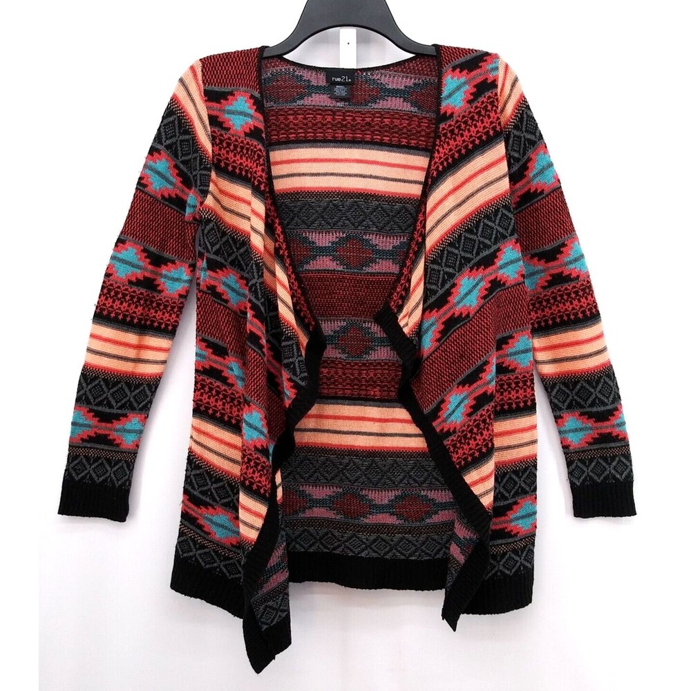 Rue 21 Sweater Womens Small Red Long Sleeve Open Cardigan Sweater